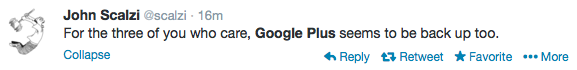 GooglePlus Is Not Popular Tweet 2